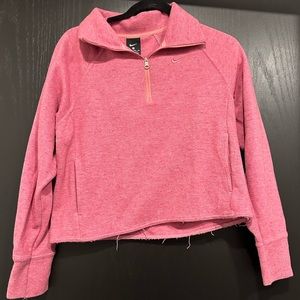 NIKE WOMEN’S PINK CROPPED QUARTER ZIP